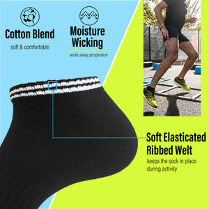 Mens Sports Trainer Liner Socks Black
