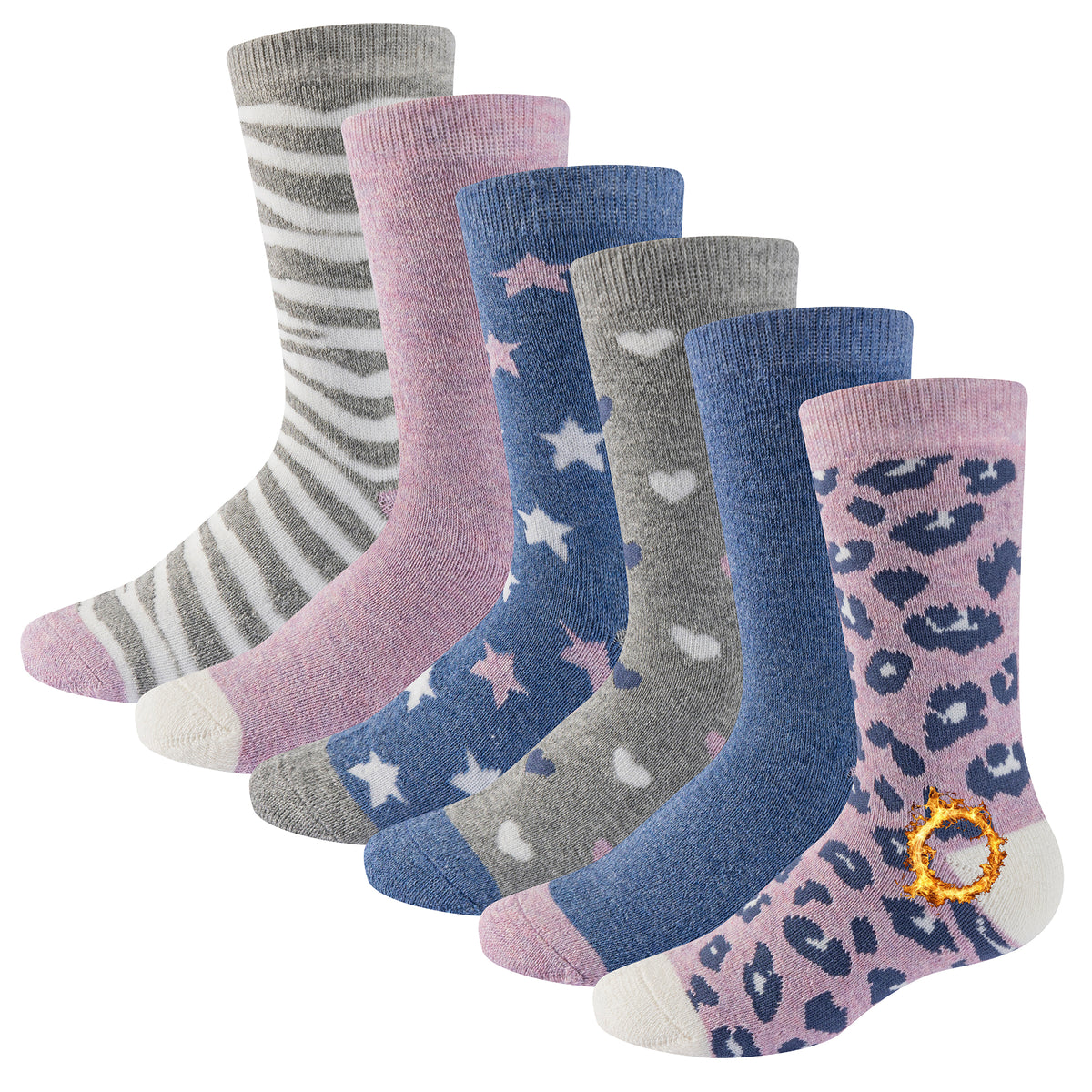 Girls 6pk Thermal Breathable Assorted Socks
