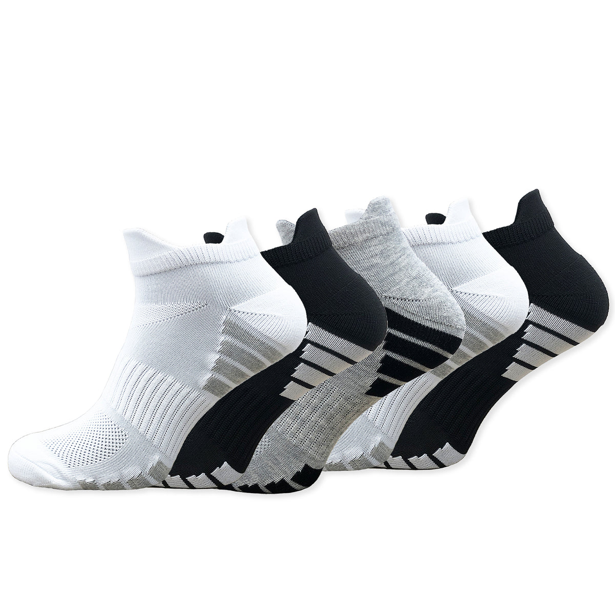Mens 5 Pack Peformance Trainer Liner Sports Socks Assorted