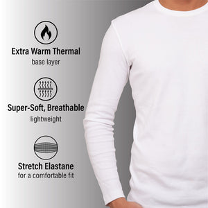 Mens Thermal Underwear Long Sleeve Top Ivory