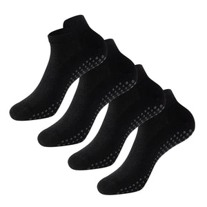 Womens 4PK Yoga & Pilates Black Trainer Socks