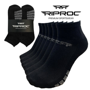 Mens 6PK Low Cut Black Sports Socks
