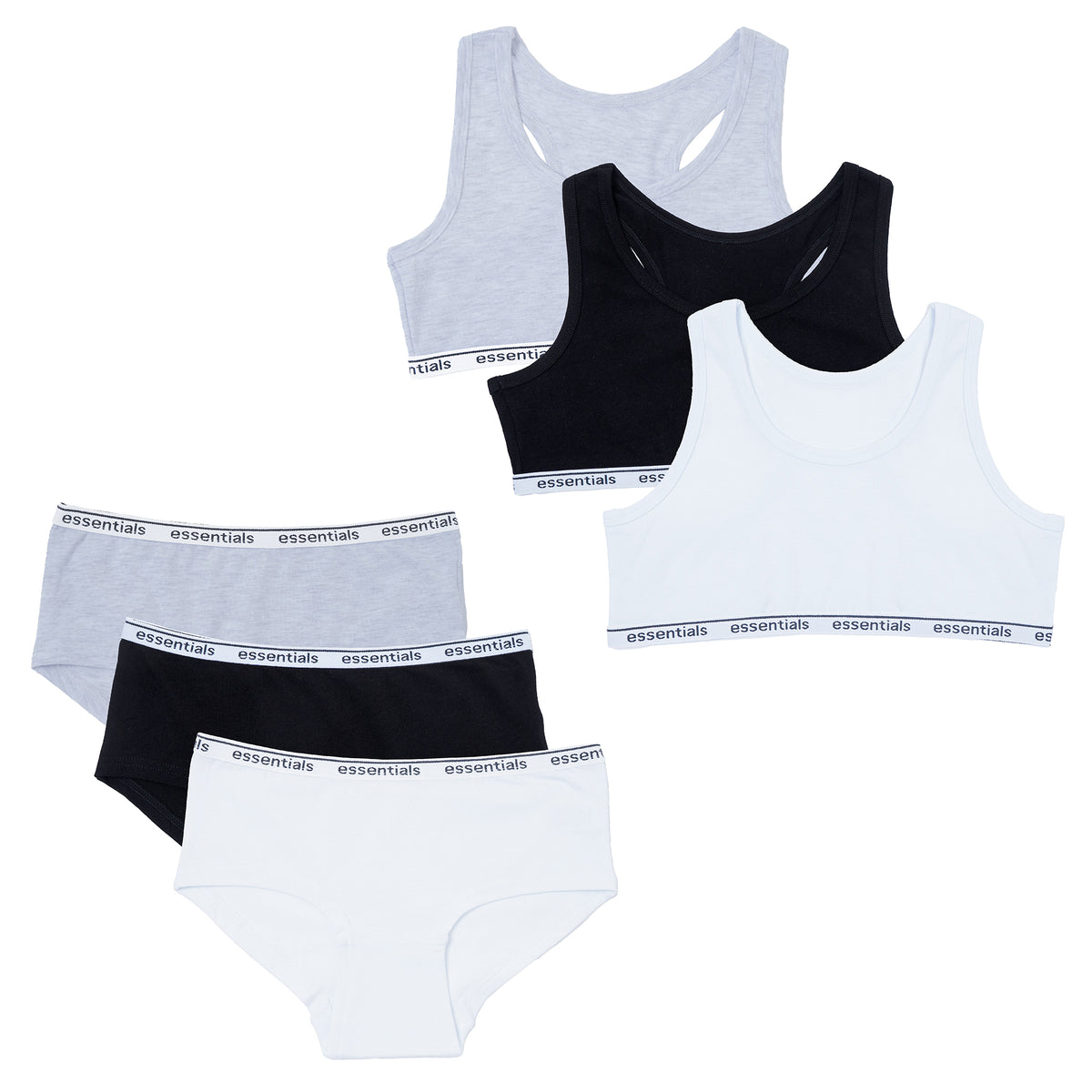 Girls 5 Pack Hipster & 3 Pack Crop Top Assorted