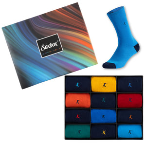 Mens 12PK Bright Embroidery Socks - Soxbox