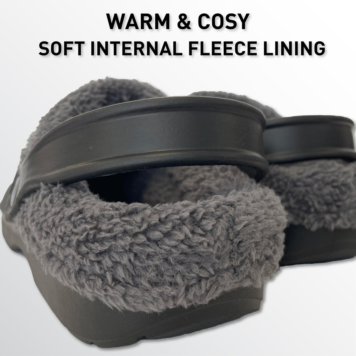 Ladies Fleece Lined Clogs black