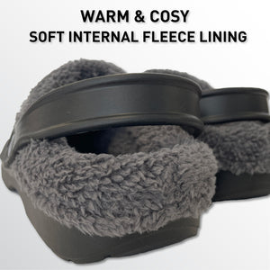 Ladies Fleece Lined Clogs black