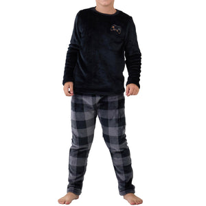 Boys Blue Flannel Fleece Pyjama Set