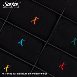 Mens 12PK Black Embroidery Socks - Soxbox