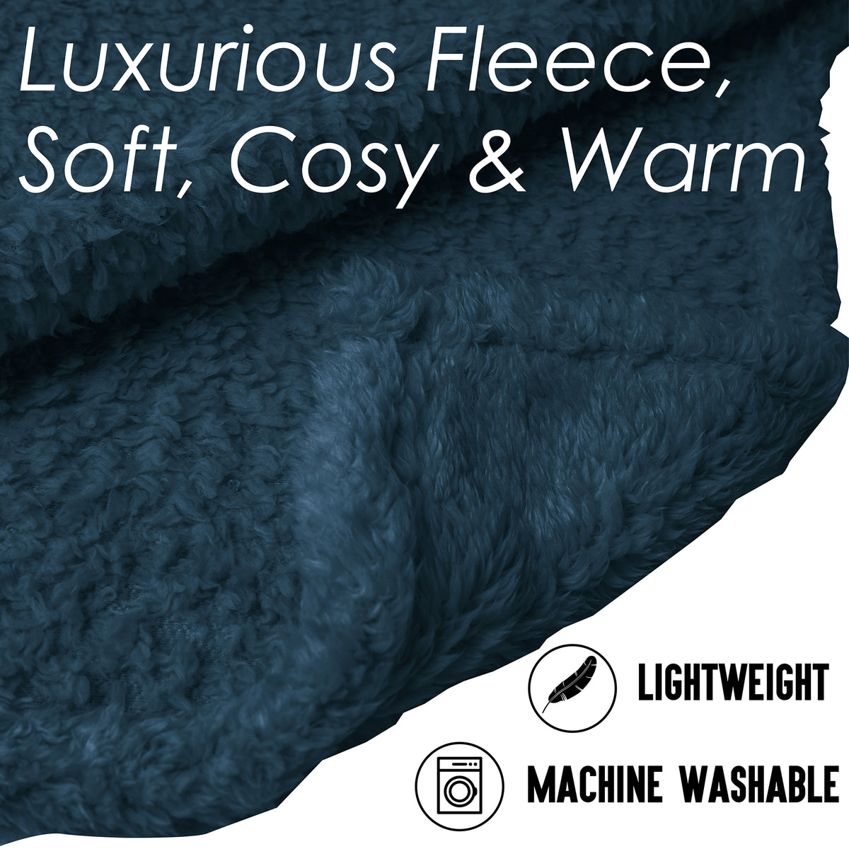 Teddy Fleece Blanket Navy
