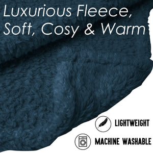 Teddy Fleece Blanket Navy