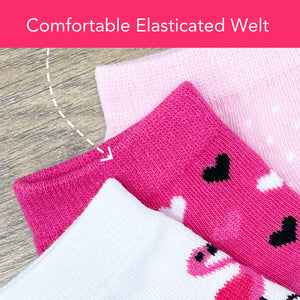 Girls 6PK Flamingo Design Trainer Liner Socks Flamingo