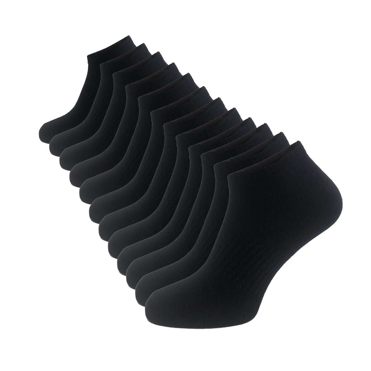 Ladies 12PK Trainer Liner Socks Black