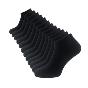Ladies 12PK Trainer Liner Socks Black