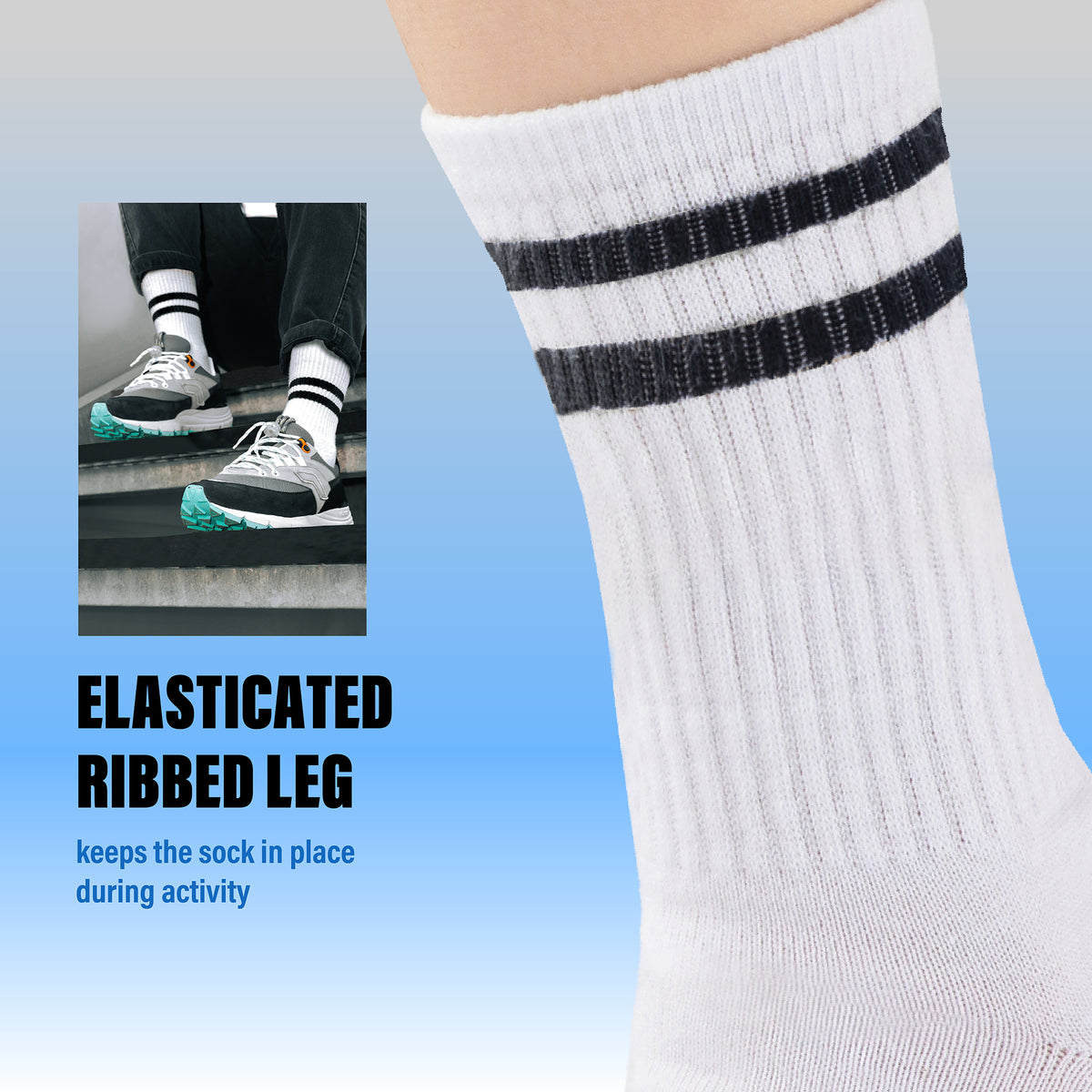 Boys 8pk Sports White Ankle Socks