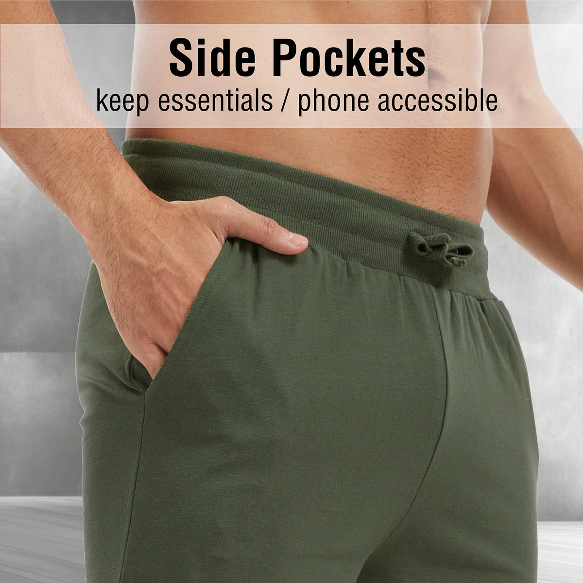 Mens 3PK Blue/Khaki Lounge Shorts