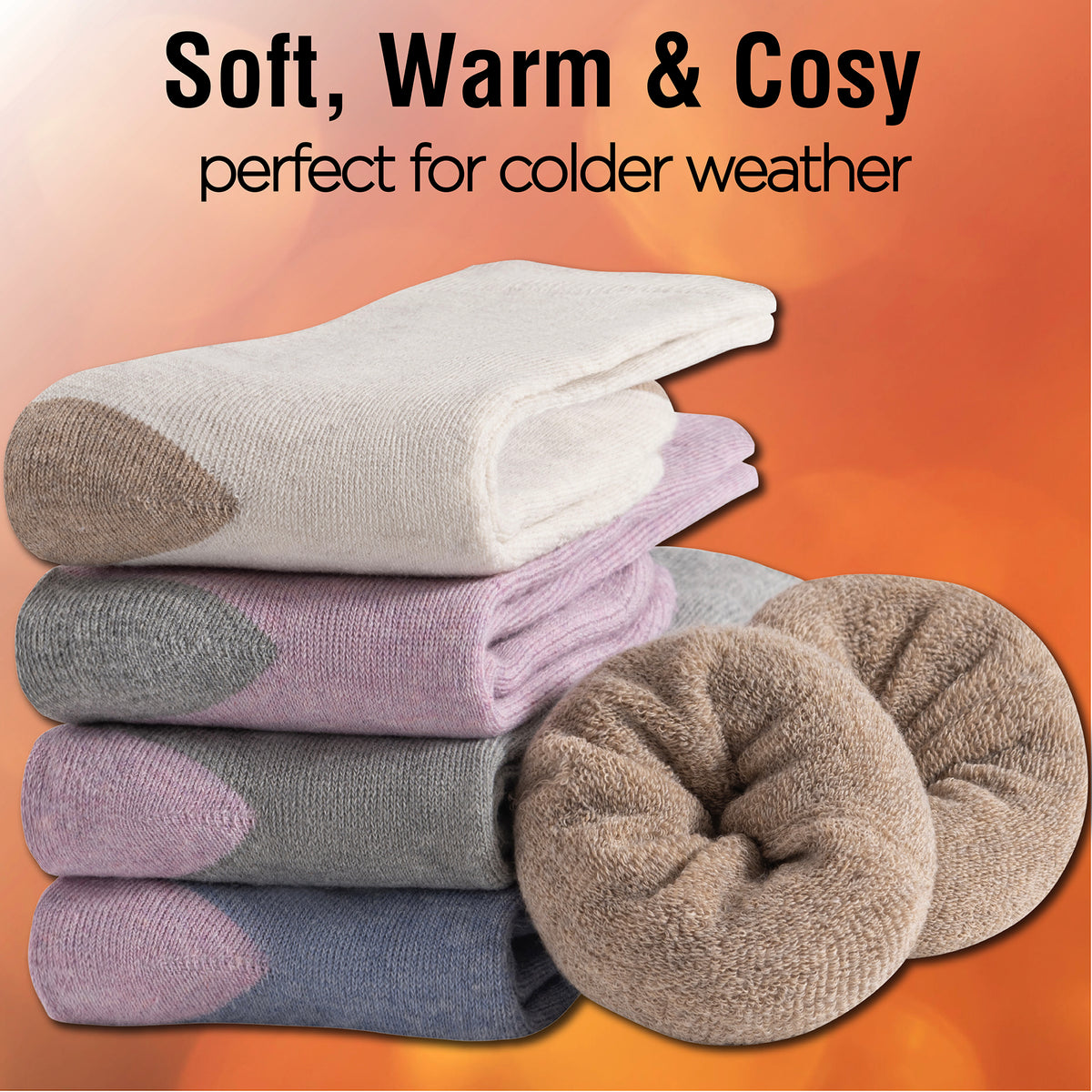 Womens 5 Pack Thermal Socks (Assorted)