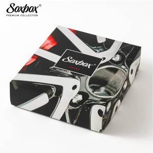 Mens 6PK Black Embroidery Socks - Soxbox
