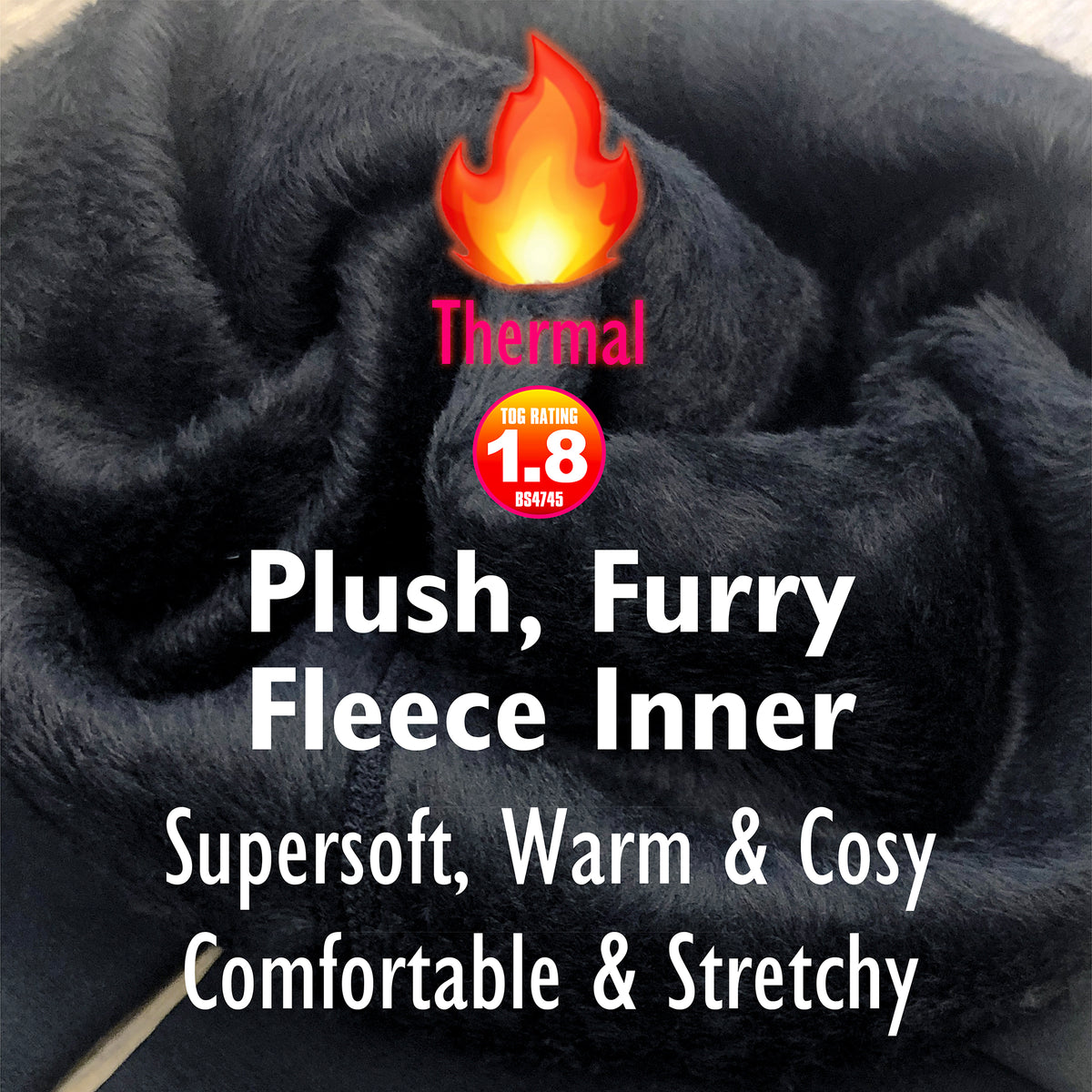 Girls Plush Black Fleece Leggings