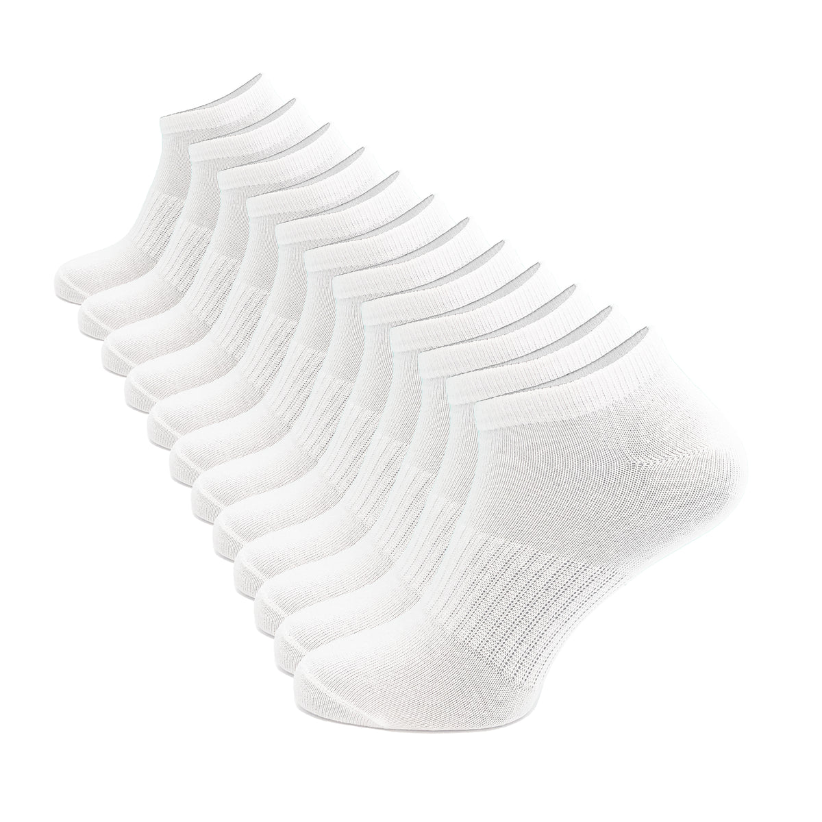 Ladies 12PK Trainer Liner Socks White