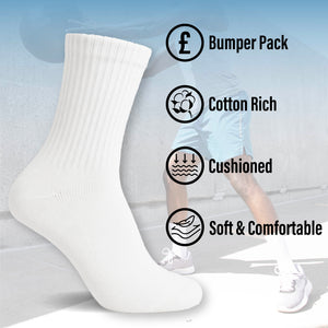 Mens 20PK Terry White Sports Socks
