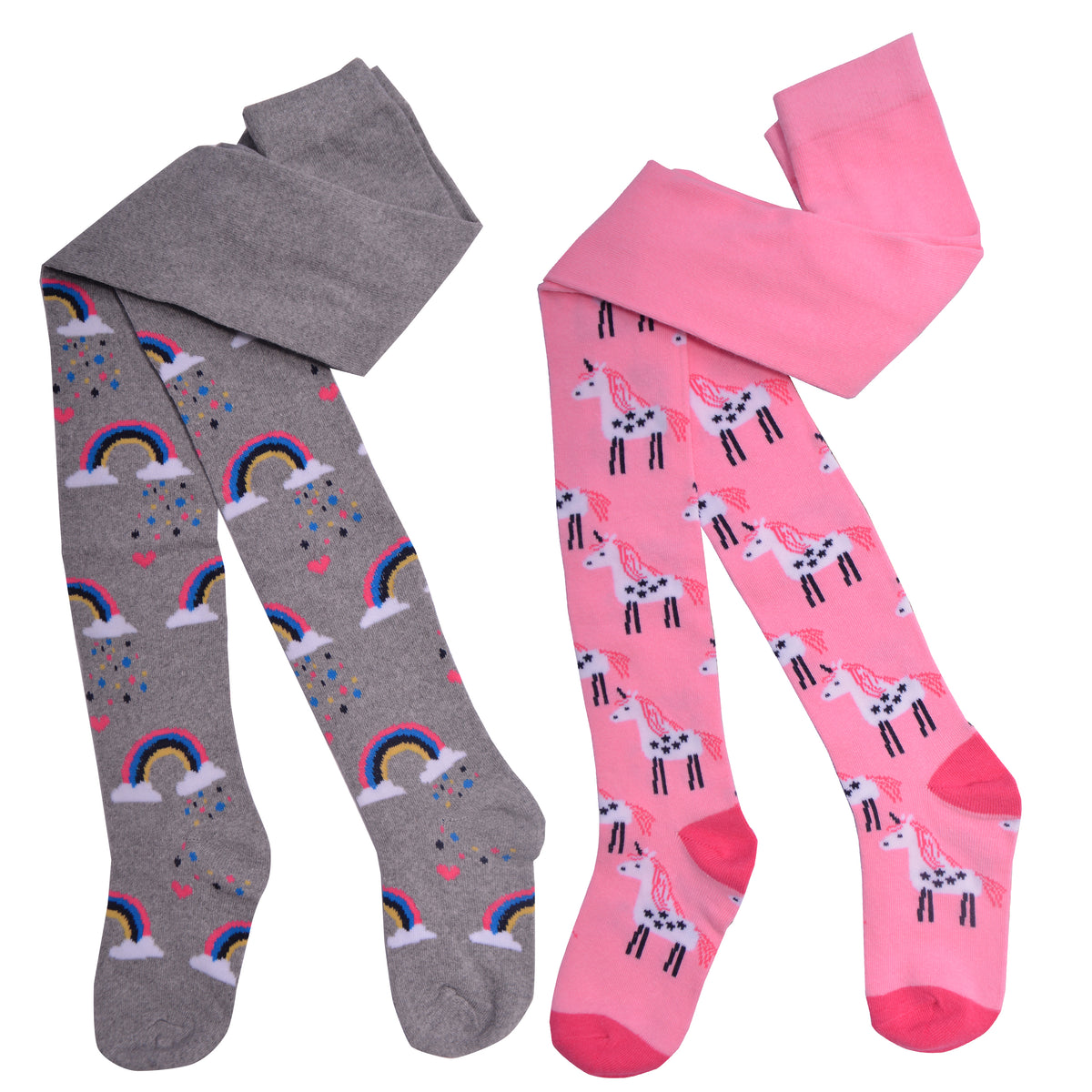 Girls 2PK Unicorn Fine Knit Tights