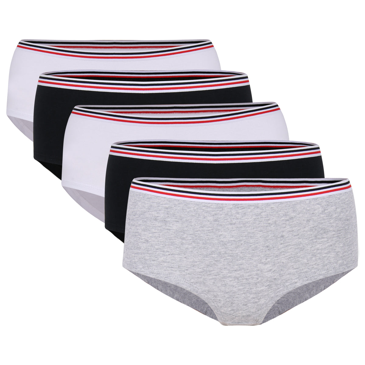 Stripes Short Briefs Cotton Rich 5 Pack