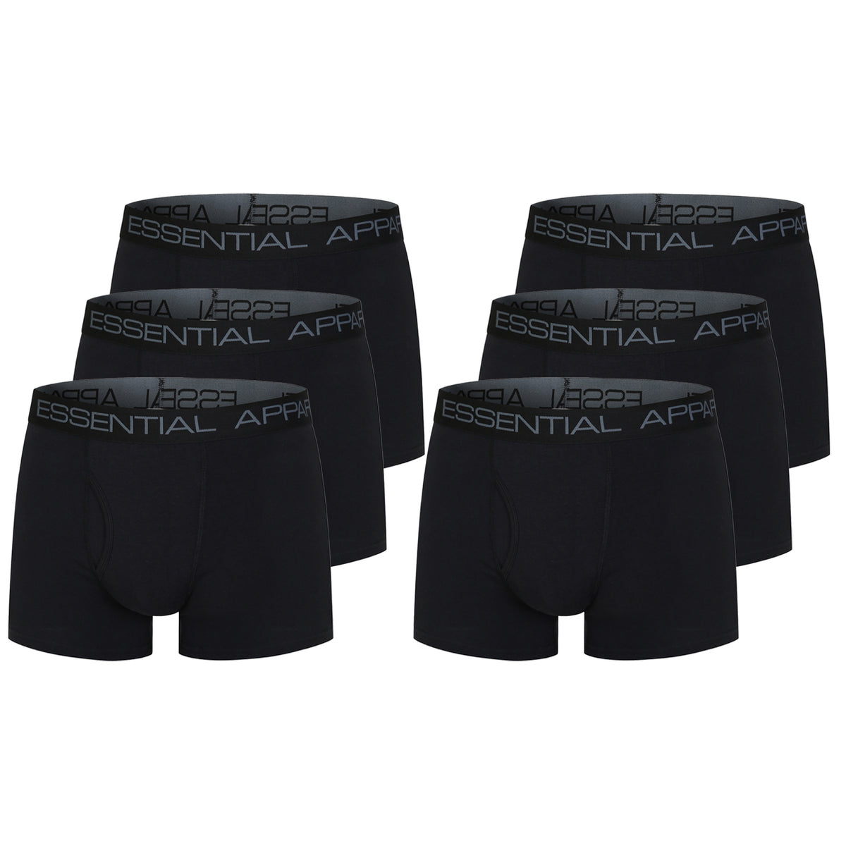 Mens 6pk Black Boxers