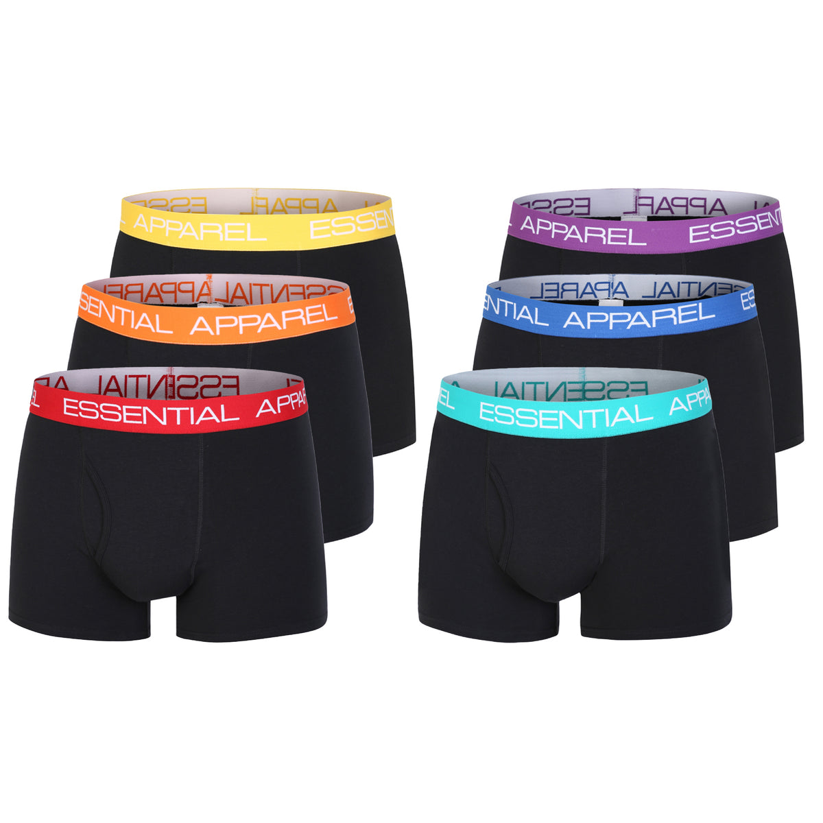 Mens 6pk Black Multicoloured Waistband Hipsters