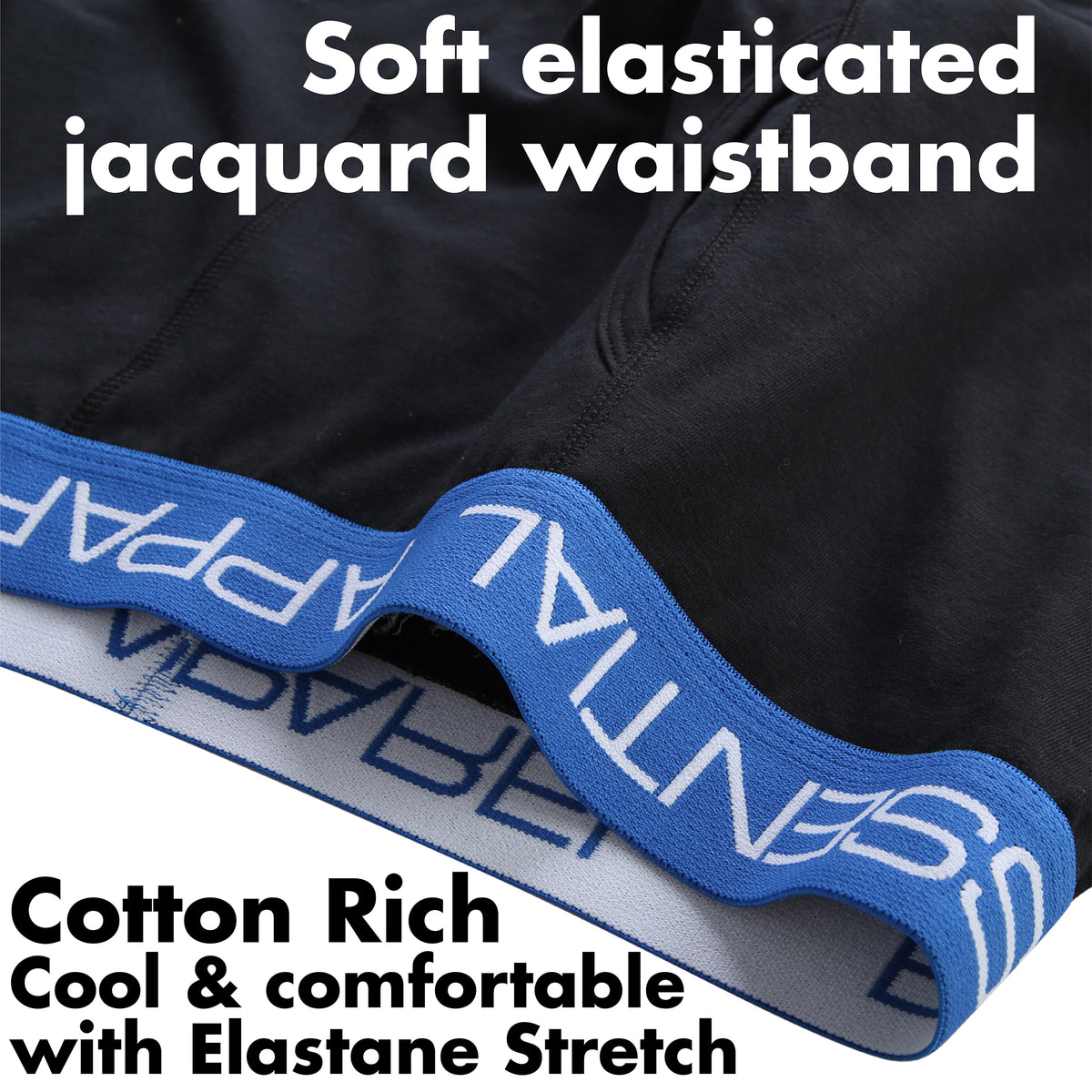 Mens 6pk Black Multicoloured Waistband Hipsters