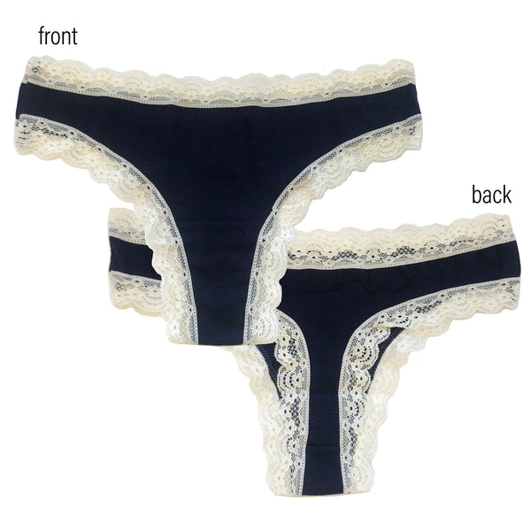 Lace Brazilian Briefs Ladies Anucci Cotton Rich Knickers Underwear (5 Pack)