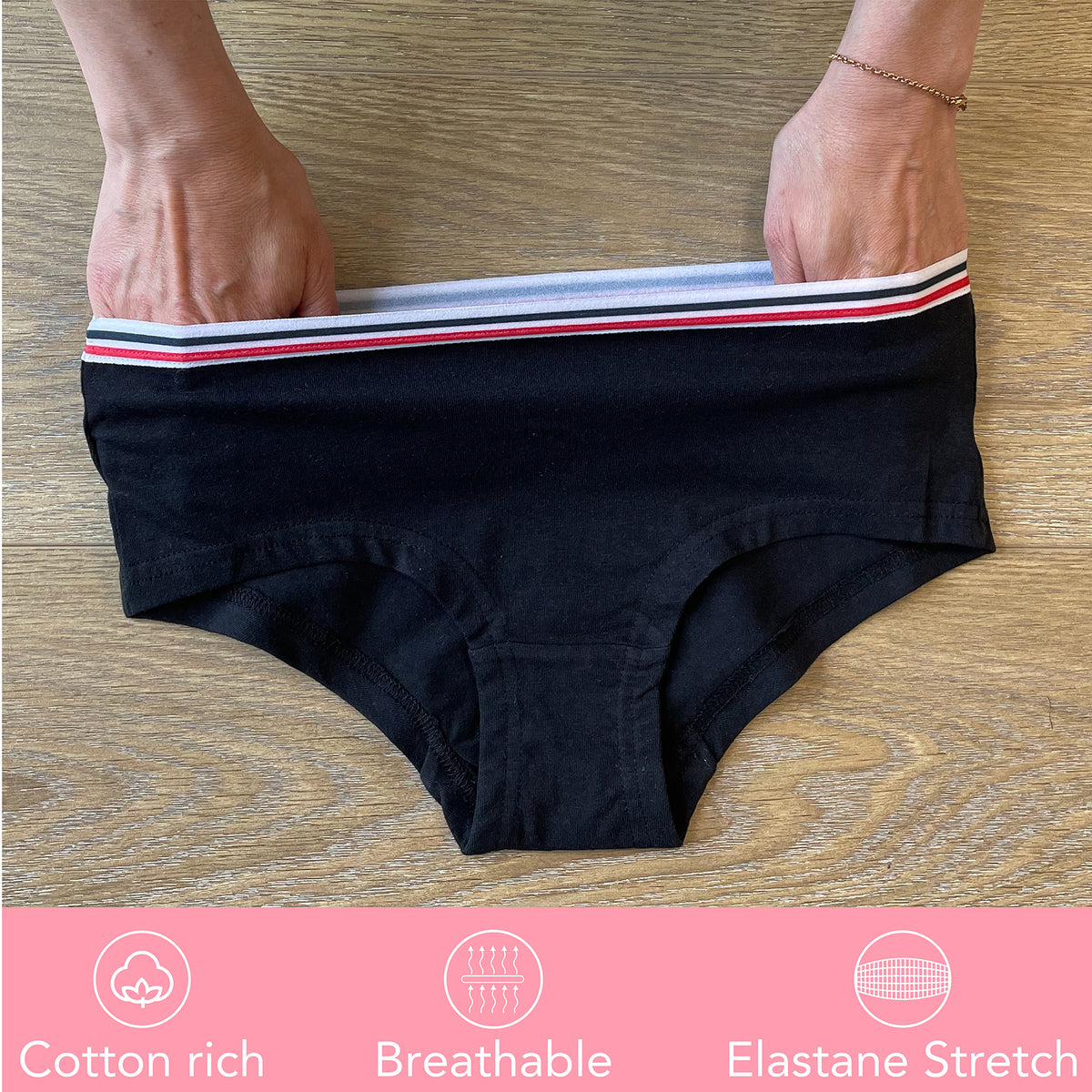 Girls 5pk Mono Design Hipster
