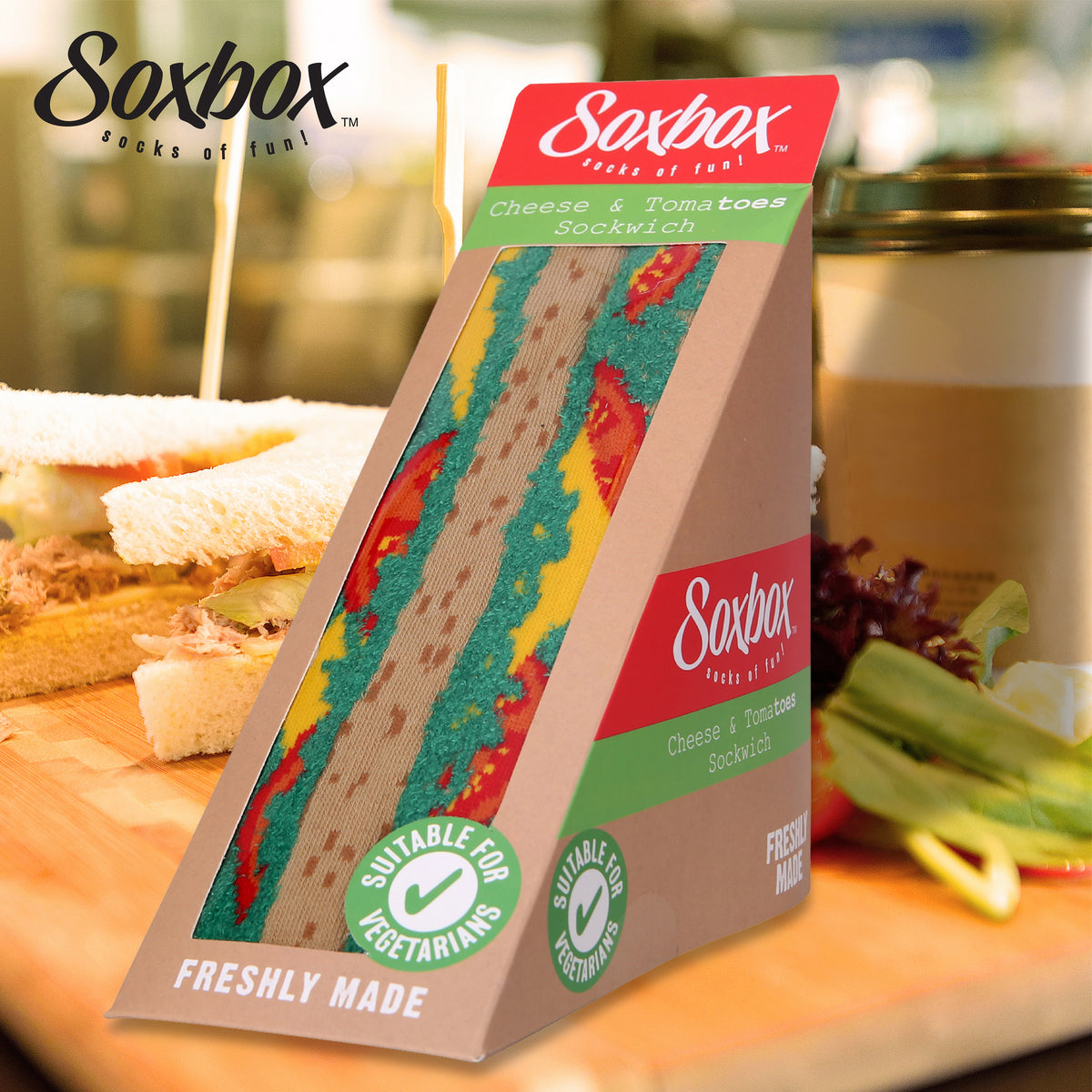 Womens 3pk Soxbox Sandwich Novelty Socks
