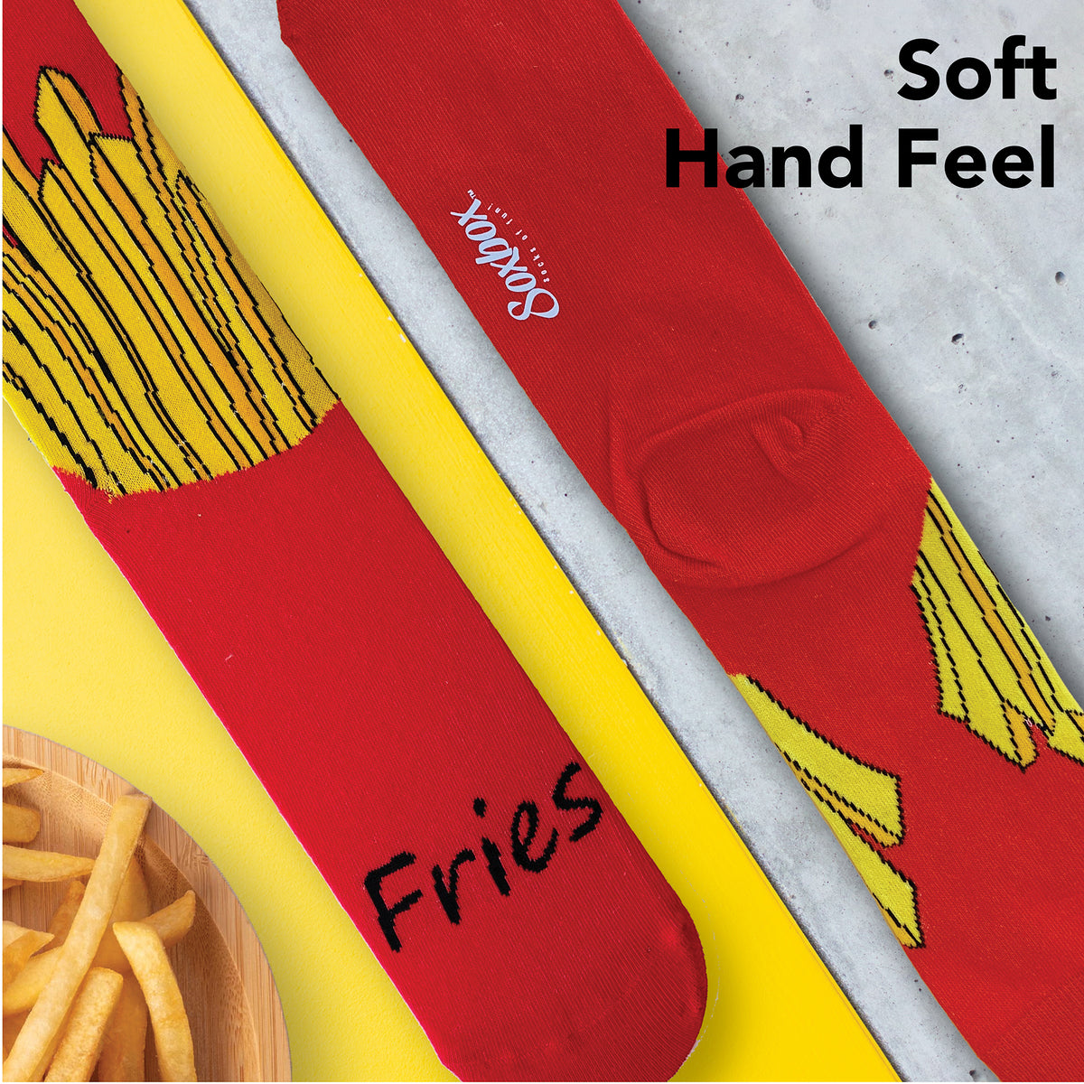 Mens Soxbox French Fries Novelty Socks