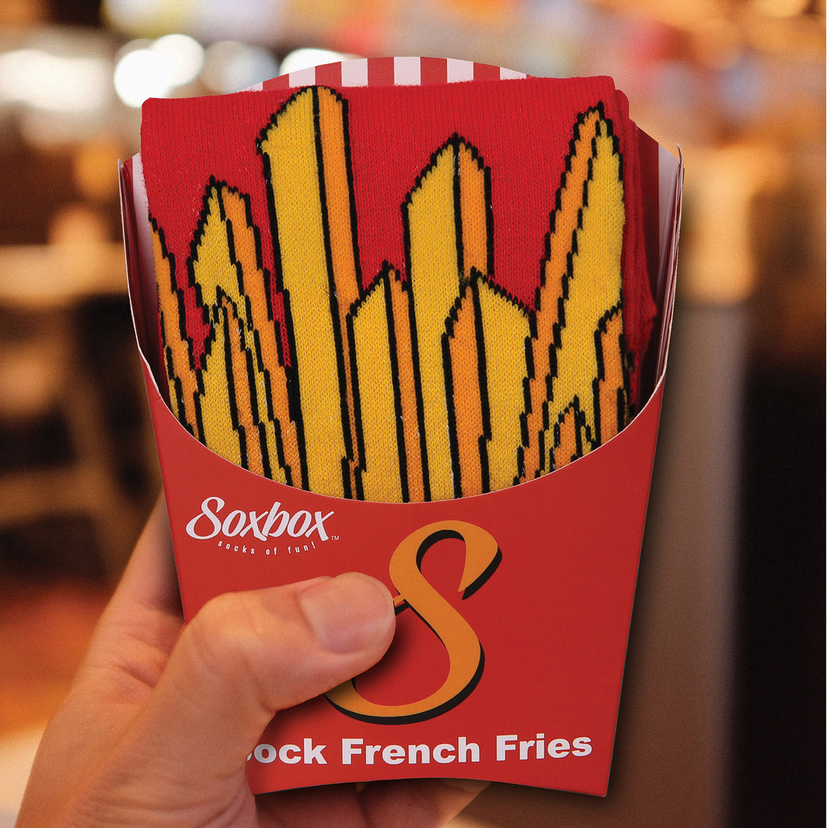 Mens Soxbox French Fries Novelty Socks
