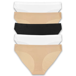 Womens 5PK No VPL Assorted Bikini Briefs