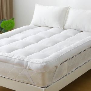 Quilted Mattress Topper with Elasticated Corner Strap White