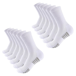 Mens 12 Pack Half Terry Sports Socks (White/Grey Striped)