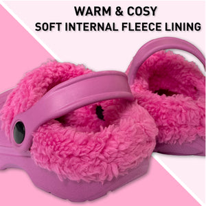 Boys Fleece Lined Clogs Berry