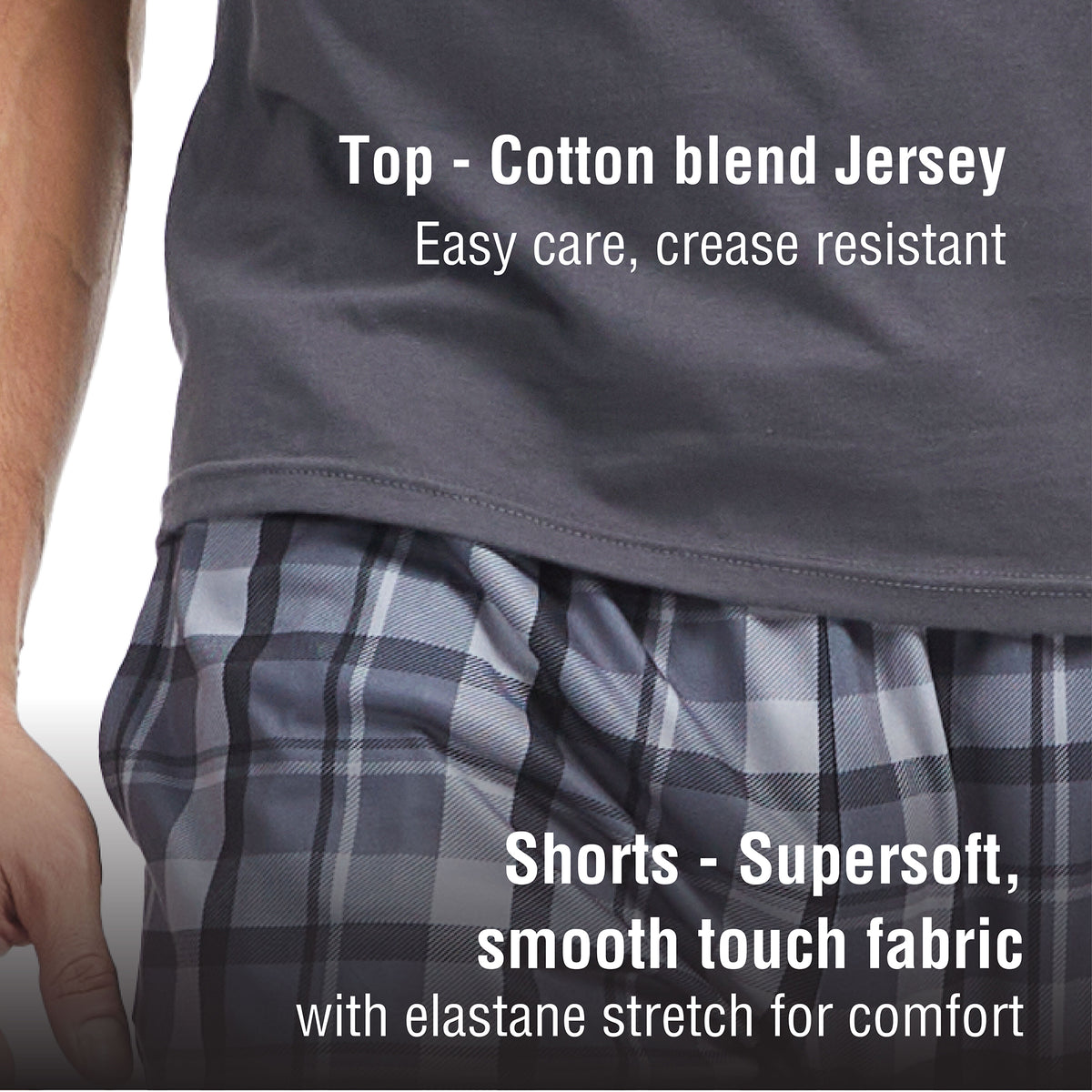 Mens Grey Checked Pyjama Set