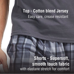 Mens Grey Checked Pyjama Set