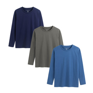 Boys TEW 3 Pack LS T- Shirt navy blue/grey