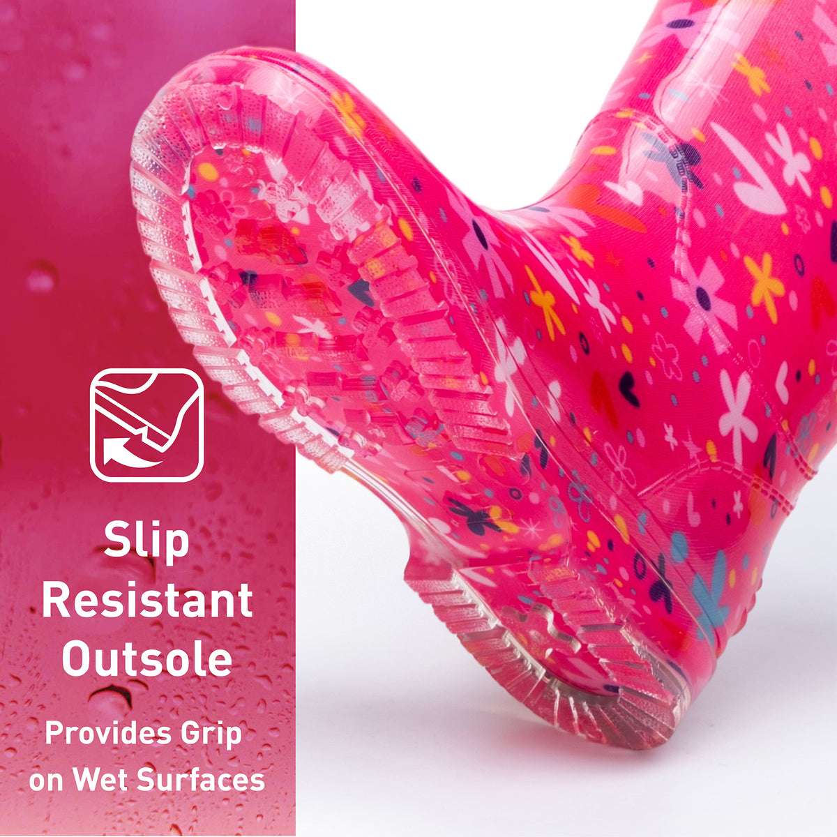 Girls Pink Welly Boots