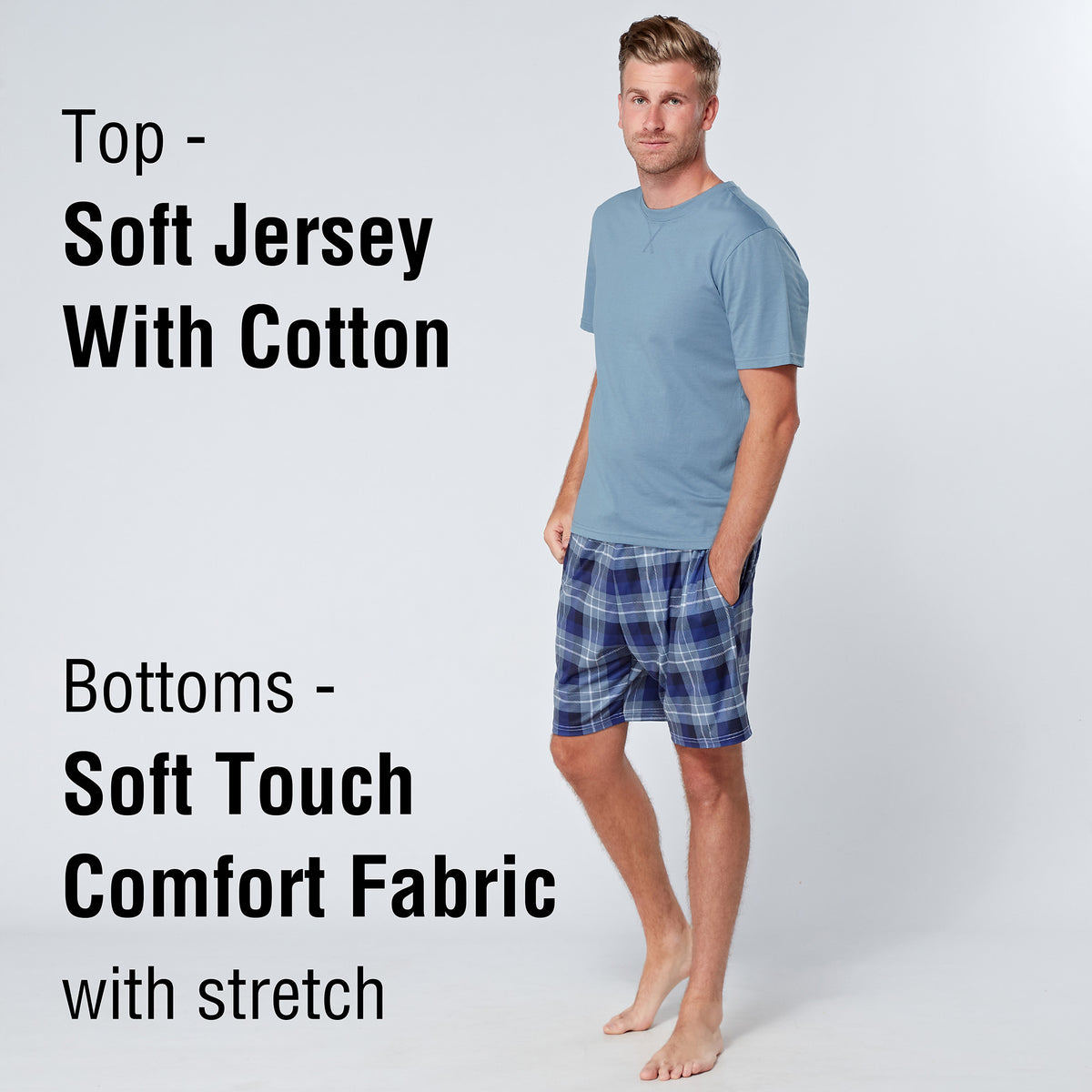 Blue Soft Touch Shorty Pyjamas