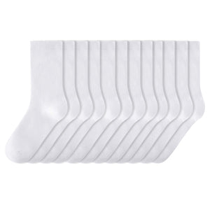 Boys 12pk solid white socks