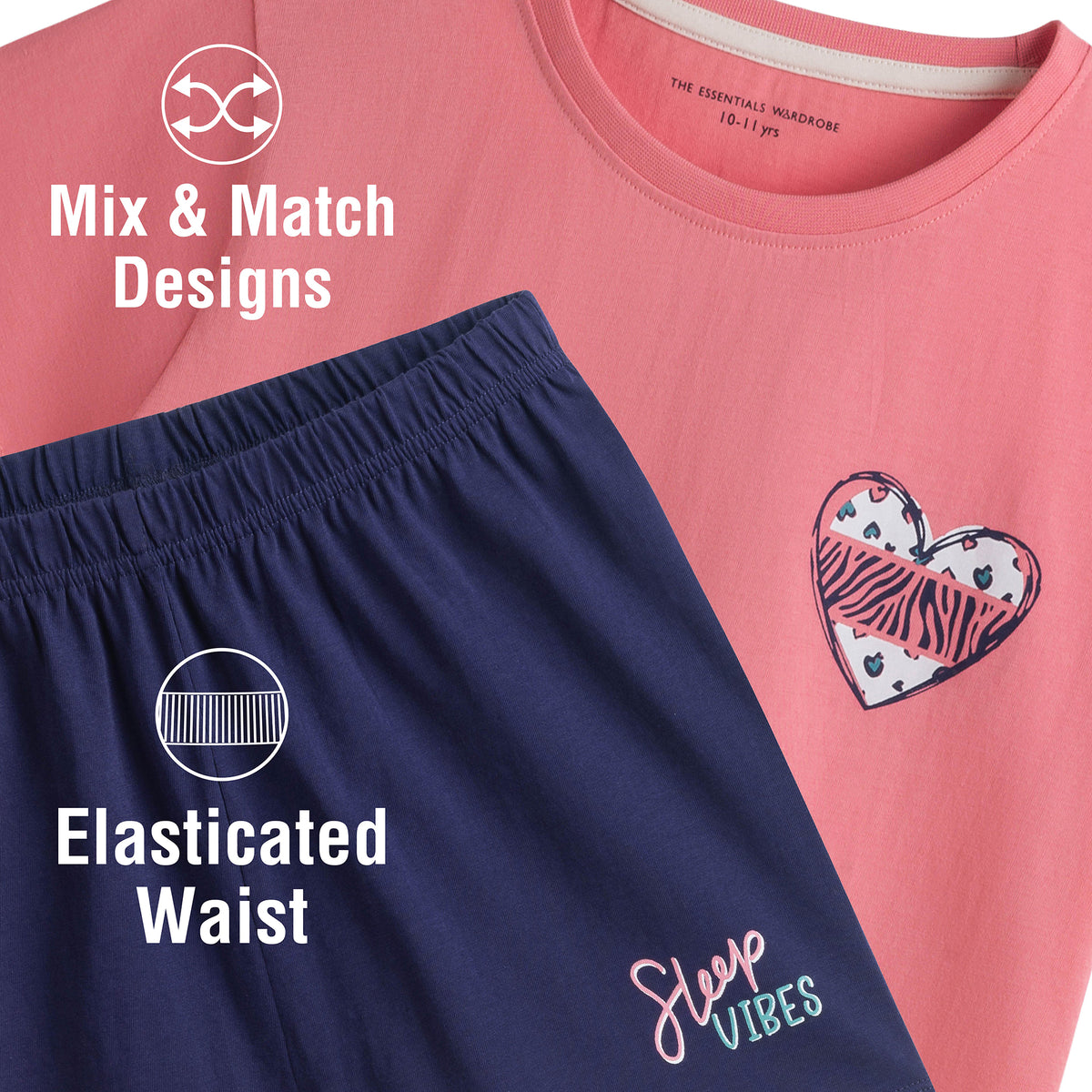 3PK Girls Shorty Pyjamas panda