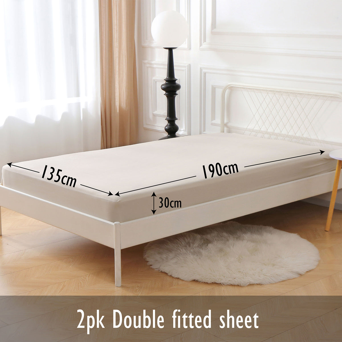 Beige 2pk Fitted Sheet - Microfibre