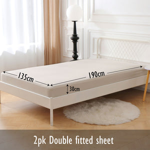 Beige 2pk Fitted Sheet - Microfibre