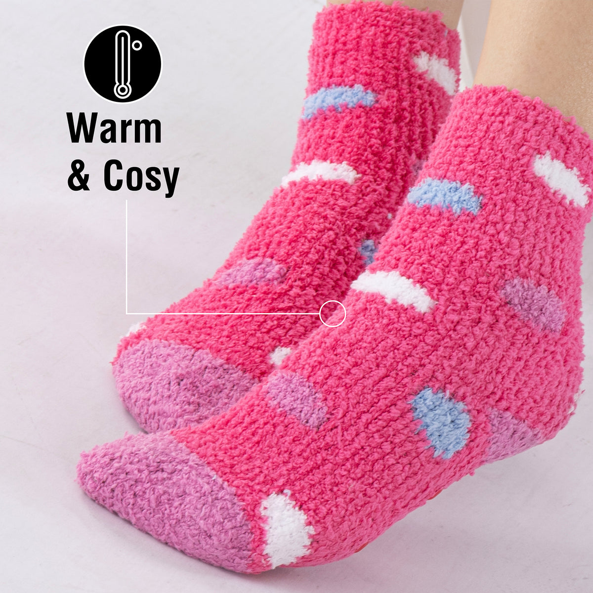 3PK Girls Cosy Lounge Socks Hearts