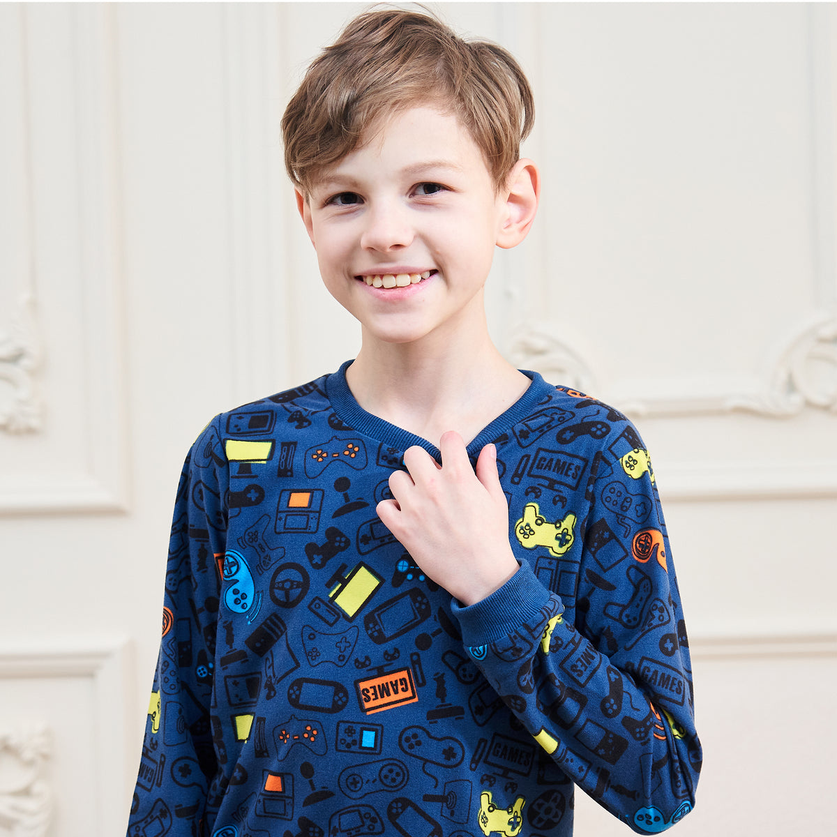 Boys LS Pyjamas Set - Fake Cotton game over