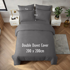 Grey Duvet Cover Set - Microfibre